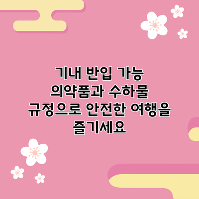 기내 반입 가능 의약품과 수하물 규정으로 안전한 여행을 즐기세요