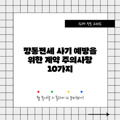 깡통전세 사기 예방을 위한 계약 주의사항 10가지