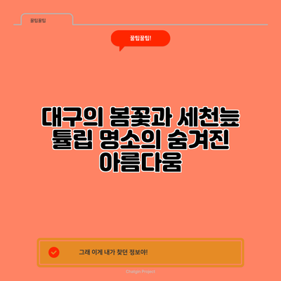 대구의 봄꽃과 세천늪 튤립 명소의 숨겨진 아름다움
