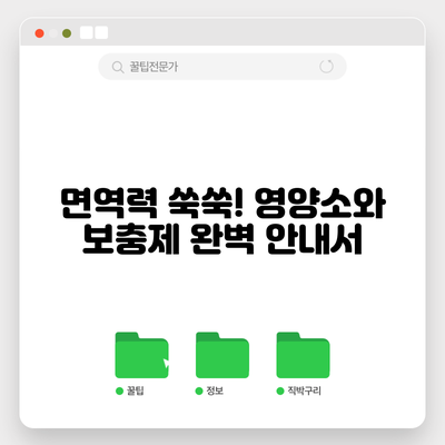 면역력 쑥쑥! 영양소와 보충제 완벽 안내서