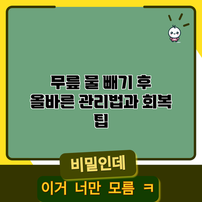 무릎 물 빼기 후 올바른 관리법과 회복 팁