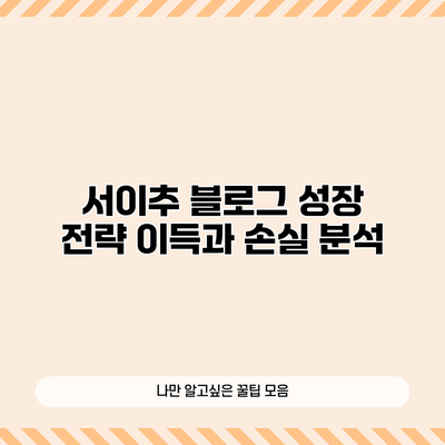 서이추 블로그 성장 전략: 이득과 손실 분석