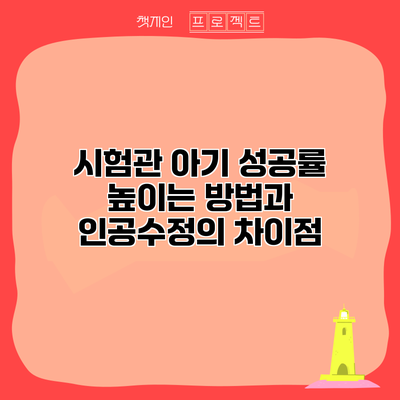 시험관 아기 성공률 높이는 방법과 인공수정의 차이점