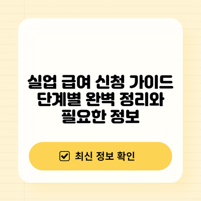 실업 급여 신청 가이드: 단계별 완벽 정리와 필요한 정보