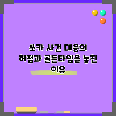 쏘카 사건 대응의 허점과 골든타임을 놓친 이유