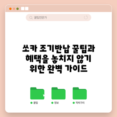 쏘카 조기반납 꿀팁과 혜택을 놓치지 않기 위한 완벽 가이드