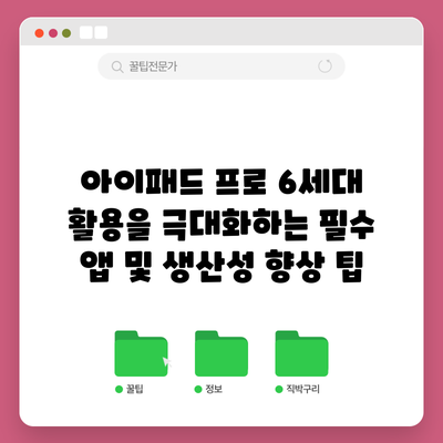 아이패드 프로 6세대 활용을 극대화하는 필수 앱 및 생산성 향상 팁