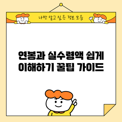 연봉과 실수령액 쉽게 이해하기: 꿀팁 가이드