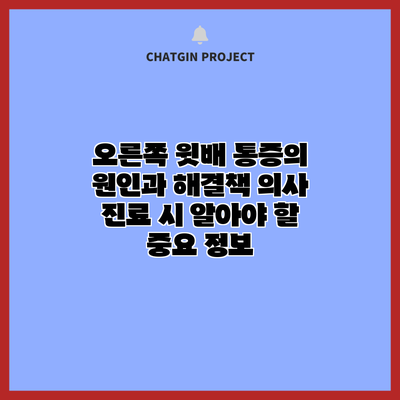 오른쪽 윗배 통증의 원인과 해결책: 의사 진료 시 알아야 할 중요 정보