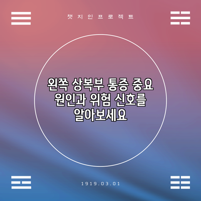 왼쪽 상복부 통증: 중요 원인과 위험 신호를 알아보세요