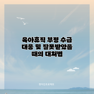 육아휴직 부정 수급 대응 및 잘못받았을 때의 대처법