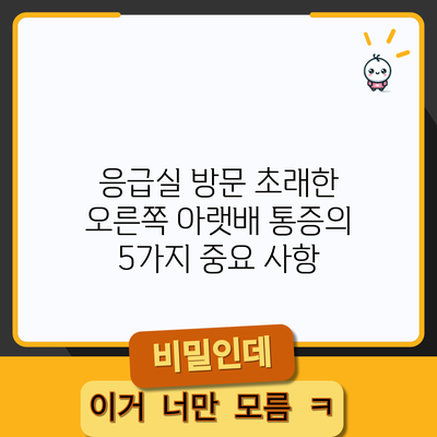 응급실 방문 초래한 오른쪽 아랫배 통증의 5가지 중요 사항