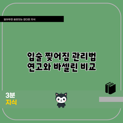 입술 찢어짐 관리법: 연고와 바셀린 비교