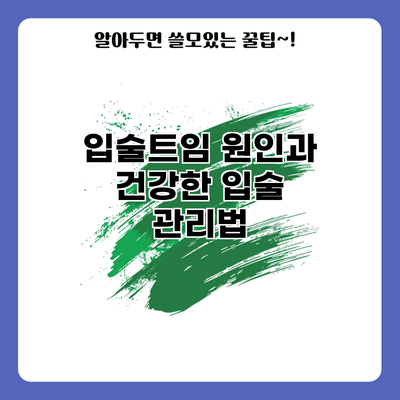 입술트임 원인과 건강한 입술 관리법
