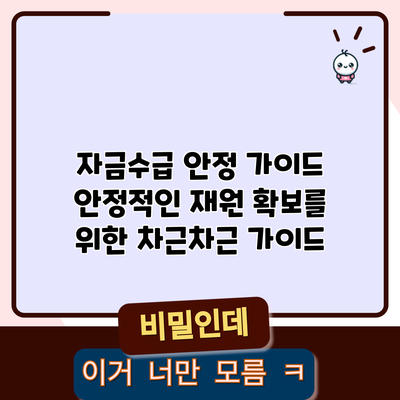 자금수급 안정 가이드: 안정적인 재원 확보를 위한 차근차근 가이드