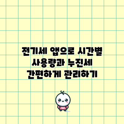 전기세 앱으로 시간별 사용량과 누진세 간편하게 관리하기