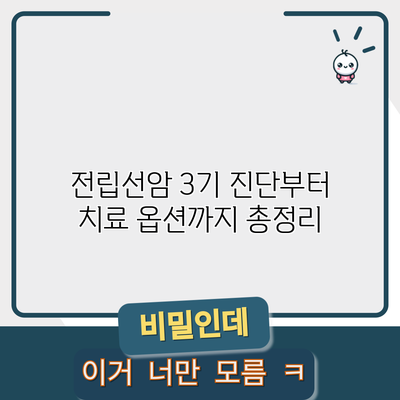 전립선암 3기: 진단부터 치료 옵션까지 총정리