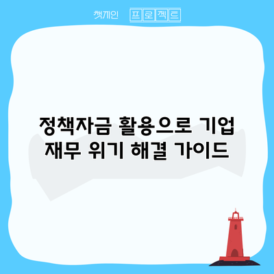 정책자금 활용으로 기업 재무 위기 해결 가이드