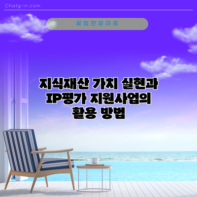 지식재산 가치 실현과 IP평가 지원사업의 활용 방법