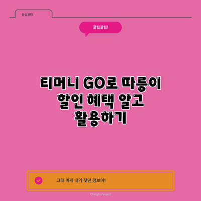 티머니 GO로 따릉이 할인 혜택 알고 활용하기