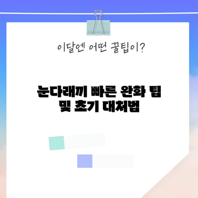 눈다래끼 빠른 완화 팁 및 초기 대처법